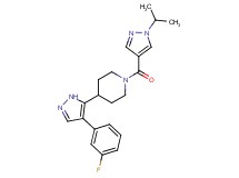 4-[4-(3-fluorophenyl)-1H-pyrazol-5-yl]-1-[(1-isopropyl-1H-pyrazol-4-yl)carbonyl]piperidine