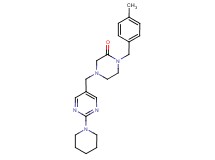 1-(4-methylbenzyl)-4-{[2-(1-piperidinyl)-5-pyrimidinyl]methyl}-2-piperazinone