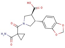 (3S*,4R*)-1-{[1-(aminocarbonyl)cyclopropyl]carbonyl}-4-(1,3-benzodioxol-5-yl)pyrrolidine-3-carboxylic acid