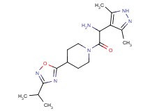 1-(3,5-dimethyl-1H-pyrazol-4-yl)-2-[4-(3-isopropyl-1,2,4-oxadiazol-5-yl)piperidin-1-yl]-2-oxoethanamine