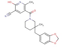 5-{[3-(1,3-benzodioxol-5-ylmethyl)-3-methyl-1-piperidinyl]carbonyl}-2-hydroxy-6-methylnicotinonitrile
