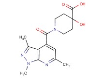 4-hydroxy-1-[(1,3,6-trimethyl-1H-pyrazolo[3,4-b]pyridin-4-yl)carbonyl]piperidine-4-carboxylic acid