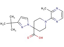 4-(3-tert-butyl-1H-pyrazol-1-yl)-1-(3-methylpyrazin-2-yl)piperidine-4-carboxylic acid