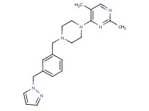 2,5-dimethyl-4-{4-[3-(1H-pyrazol-1-ylmethyl)benzyl]piperazin-1-yl}pyrimidine