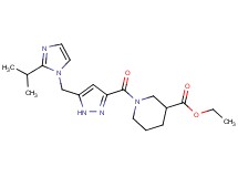 ethyl 1-({5-[(2-isopropyl-1H-imidazol-1-yl)methyl]-1H-pyrazol-3-yl}carbonyl)-3-piperidinecarboxylate
