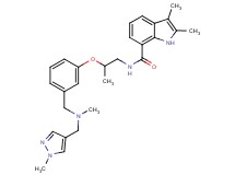 2,3-dimethyl-N-{2-[3-({methyl[(1-methyl-1H-pyrazol-4-yl)methyl]amino}methyl)phenoxy]propyl}-1H-indole-7-carboxamide