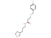 3-[(4-fluorobenzyl)thio]-N-[3-(tetrahydrofuran-3-yl)propyl]propanamide