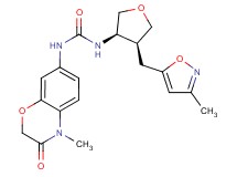 N-{rac-(3R,4S)-4-[(3-methylisoxazol-5-yl)methyl]tetrahydrofuran-3-yl}-N'-(4-methyl-3-oxo-3,4-dihydro-2H-1,4-benzoxazin-7-yl)urea