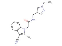 2-(3-cyano-2-methyl-1H-indol-1-yl)-N-[(1-ethyl-1H-pyrazol-4-yl)methyl]acetamide