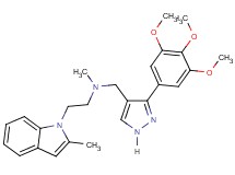 N-methyl-2-(2-methyl-1H-indol-1-yl)-N-{[3-(3,4,5-trimethoxyphenyl)-1H-pyrazol-4-yl]methyl}ethanamine