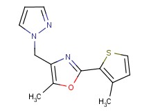 5-methyl-2-(3-methyl-2-thienyl)-4-(1H-pyrazol-1-ylmethyl)-1,3-oxazole