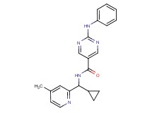 2-anilino-N-[cyclopropyl(4-methylpyridin-2-yl)methyl]pyrimidine-5-carboxamide