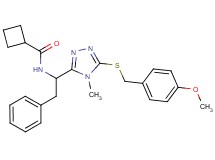 N-(1-{5-[(4-methoxybenzyl)thio]-4-methyl-4H-1,2,4-triazol-3-yl}-2-phenylethyl)cyclobutanecarboxamide