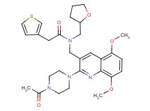 N-{[2-(4-acetyl-1-piperazinyl)-5,8-dimethoxy-3-quinolinyl]methyl}-N-(tetrahydro-2-furanylmethyl)-2-(3-thienyl)acetamide