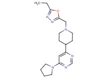 4-{1-[(5-ethyl-1,3,4-oxadiazol-2-yl)methyl]-4-piperidinyl}-6-(1-pyrrolidinyl)pyrimidine