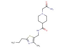 1-(2-amino-2-oxoethyl)-N-[(4-methyl-2-propyl-1,3-thiazol-5-yl)methyl]-4-piperidinecarboxamide