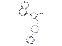 2-(4-{[5-methyl-2-(1-naphthyl)-1,3-oxazol-4-yl]methyl}-1-piperazinyl)pyrimidine