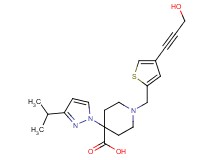 1-{[4-(3-hydroxyprop-1-yn-1-yl)-2-thienyl]methyl}-4-(3-isopropyl-1H-pyrazol-1-yl)piperidine-4-carboxylic acid