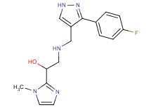 2-({[3-(4-fluorophenyl)-1H-pyrazol-4-yl]methyl}amino)-1-(1-methyl-1H-imidazol-2-yl)ethanol