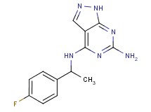 N~4~-[1-(4-fluorophenyl)ethyl]-1H-pyrazolo[3,4-d]pyrimidine-4,6-diamine