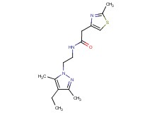 N-[2-(4-ethyl-3,5-dimethyl-1H-pyrazol-1-yl)ethyl]-2-(2-methyl-1,3-thiazol-4-yl)acetamide