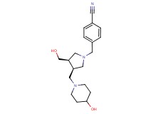 4-({(3R*,4R*)-3-(hydroxymethyl)-4-[(4-hydroxypiperidin-1-yl)methyl]pyrrolidin-1-yl}methyl)benzonitrile