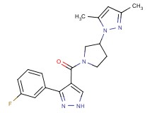 1-(1-{[3-(3-fluorophenyl)-1H-pyrazol-4-yl]carbonyl}pyrrolidin-3-yl)-3,5-dimethyl-1H-pyrazole