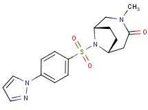(1S*,6R*)-3-methyl-9-{[4-(1H-pyrazol-1-yl)phenyl]sulfonyl}-3,9-diazabicyclo[4.2.1]nonan-4-one