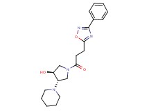 (3S*,4S*)-1-[3-(3-phenyl-1,2,4-oxadiazol-5-yl)propanoyl]-4-(1-piperidinyl)-3-pyrrolidinol