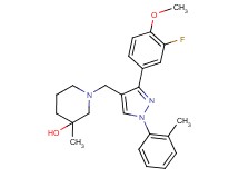 1-{[3-(3-fluoro-4-methoxyphenyl)-1-(2-methylphenyl)-1H-pyrazol-4-yl]methyl}-3-methyl-3-piperidinol