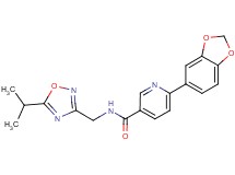 6-(1,3-benzodioxol-5-yl)-N-[(5-isopropyl-1,2,4-oxadiazol-3-yl)methyl]nicotinamide