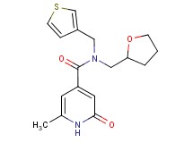 6-methyl-2-oxo-N-(tetrahydrofuran-2-ylmethyl)-N-(3-thienylmethyl)-1,2-dihydropyridine-4-carboxamide