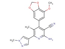 2-amino-4-(7-methoxy-1,3-benzodioxol-5-yl)-5-methyl-6-(1-methyl-1H-pyrazol-4-yl)nicotinonitrile