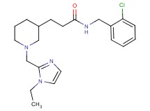 N-(2-chlorobenzyl)-3-{1-[(1-ethyl-1H-imidazol-2-yl)methyl]-3-piperidinyl}propanamide