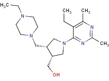 {(3R*,4R*)-1-(5-ethyl-2,6-dimethylpyrimidin-4-yl)-4-[(4-ethylpiperazin-1-yl)methyl]pyrrolidin-3-yl}methanol