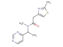 N-methyl-2-(2-methyl-1,3-thiazol-4-yl)-N-[1-(4-pyrimidinyl)ethyl]acetamide