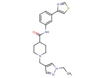 1-[(1-ethyl-1H-pyrazol-4-yl)methyl]-N-[3-(1,3-thiazol-4-yl)phenyl]-4-piperidinecarboxamide