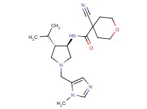 4-cyano-N-{rel-(3R,4S)-4-isopropyl-1-[(1-methyl-1H-imidazol-5-yl)methyl]-3-pyrrolidinyl}tetrahydro-2H-pyran-4-carboxamide dihydrochloride