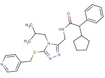 2-cyclopentyl-N-({4-isobutyl-5-[(4-pyridinylmethyl)thio]-4H-1,2,4-triazol-3-yl}methyl)-2-phenylacetamide