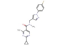 2-cyclopropyl-N-{[1-(4-fluorophenyl)-1H-pyrazol-4-yl]methyl}-N,4-dimethyl-5-pyrimidinecarboxamide