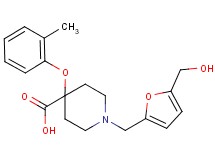 1-{[5-(hydroxymethyl)-2-furyl]methyl}-4-(2-methylphenoxy)piperidine-4-carboxylic acid