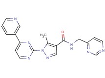 5-methyl-1-[4-(3-pyridinyl)-2-pyrimidinyl]-N-(4-pyrimidinylmethyl)-1H-pyrazole-4-carboxamide