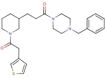 1-benzyl-4-{3-[1-(3-thienylacetyl)-3-piperidinyl]propanoyl}piperazine