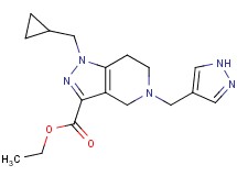 ethyl 1-(cyclopropylmethyl)-5-(1H-pyrazol-4-ylmethyl)-4,5,6,7-tetrahydro-1H-pyrazolo[4,3-c]pyridine-3-carboxylate