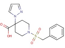 1-(benzylsulfonyl)-4-(1H-pyrazol-1-yl)piperidine-4-carboxylic acid