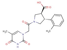 (3S*,4R*)-1-[(5-methyl-2,4-dioxo-3,4-dihydropyrimidin-1(2H)-yl)acetyl]-4-(2-methylphenyl)pyrrolidine-3-carboxylic acid