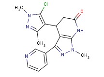 4-(5-chloro-1,3-dimethyl-1H-pyrazol-4-yl)-1-methyl-3-pyridin-3-yl-1,4,5,7-tetrahydro-6H-pyrazolo[3,4-b]pyridin-6-one