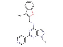 1-methyl-N-[(3-methyl-1-benzofuran-2-yl)methyl]-6-pyridin-4-yl-1H-pyrazolo[3,4-d]pyrimidin-4-amine