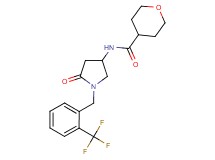 N-{5-oxo-1-[2-(trifluoromethyl)benzyl]-3-pyrrolidinyl}tetrahydro-2H-pyran-4-carboxamide