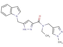 N-ethyl-5-(1H-indol-1-ylmethyl)-N-[(1-methyl-1H-pyrazol-4-yl)methyl]-1H-pyrazole-3-carboxamide